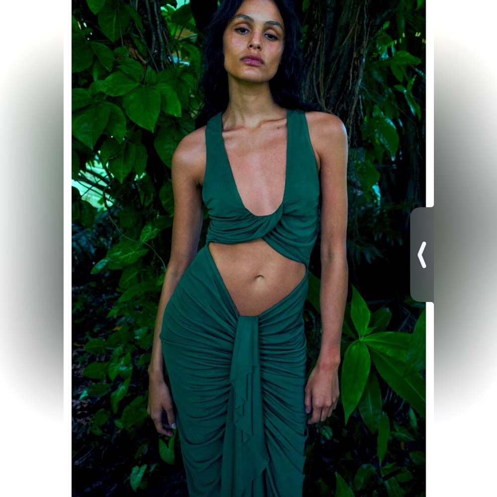 CHRISTOPHER ESBER GREEN Vivenda Draped Maxi Dress
